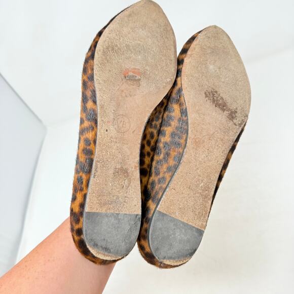 Veronica Beard Leopard Print Calf Hair Loafers Slip On Flats Size 41 - Picture 8 of 9